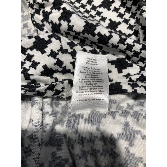 Talbots Top XL Black White Long Sleeve Cross Over Rouching - Picture 7 of 8